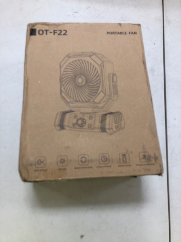 Photo 1 of SWEETFULL Portable Fan with Mist, 20000mAh Battery Powered Misting Fan Rechargeable with 300ml Water Tank & LED Lanter, Remote Auto Oscillating Table Fan with Hook for Travel Tent Beach (Orange)