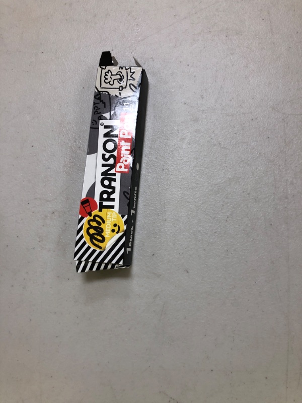 Photo 1 of TRANSON Black and White Permanent Paint Markers for Fabric Rock Craft Diy Painting Medium Tip Oil Based Waterproof