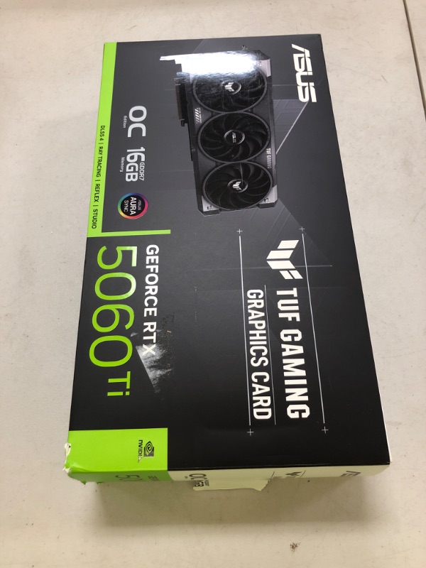 Photo 1 of ASUS TUF Gaming GeForce RTX ™ 5060 Ti 16GB GDDR7 OC Edition Gaming Graphics Card (PCIe® 5.0, HDMI®/DP 2.1, 3.1-Slot, Military-Grade Components, Protective PCB Coating, axial-tech Fans)