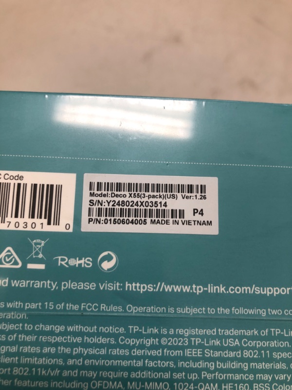Photo 1 of TP-Link Deco X55 AX3000 WiFi 6 Mesh System - Covers up to 6500 Sq.Ft, Replaces Wireless Router and Extender, 3 Gigabit Ports per Unit, Supports Ethernet Backhaul, Deco X55(3-Pack)