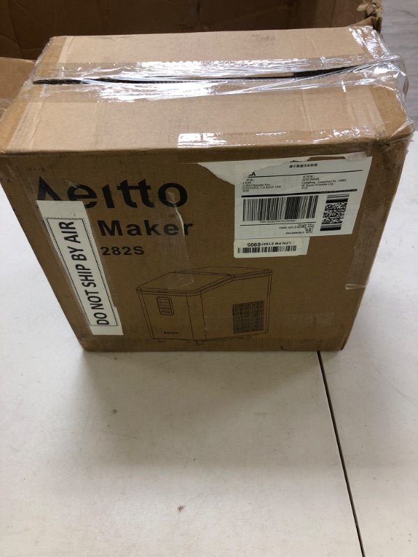 Photo 1 of Aeitto Ice Maker Countertop 26lbs/24H, Ice Machine 8 Ice Cubes Ready in 6 Mins, 2 Sizes of Bullet Ice Portable Ice Makers with Basket & Scoop, Auto Self-Cleaning for Home/Kitchen/Office Stainless