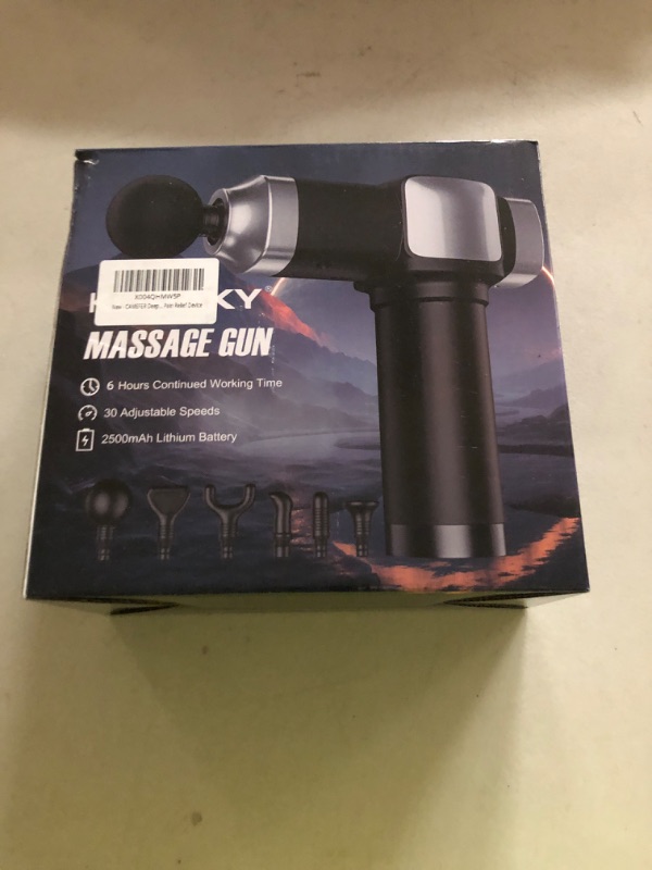 Photo 1 of CAMEFER Deep Tissue Massage Gun, Portable Percussion Electric Muscle Massager for Pain Relief, Handheld Massagers with 30 Speeds & 6 Attachments for Back and Neck, Gifts for Men Women