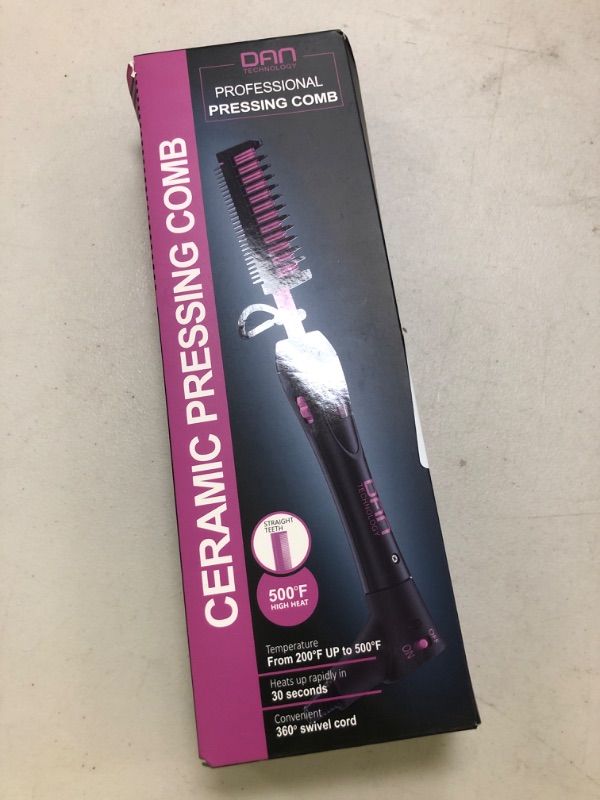Photo 1 of DAN Technology Electric hot Comb, Ceramic hot Comb, 500F, Temperature Adjustable, 60 min Shut Off, for Wigs, Electric straightening Comb for Black Hair
