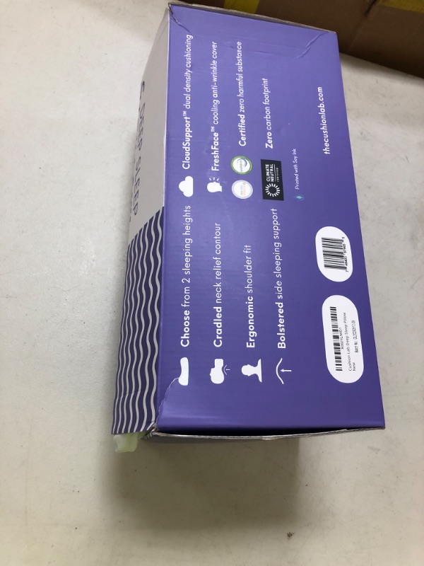 Photo 1 of C CUSHION LAB Deep Sleep Pillow, Patented Ergonomic Contour Design for Side & Back Sleepers, Orthopedic Cervical Shape Gently Cradles Head & Provides Neck Support & Shoulder Pain Relief - Calm Grey