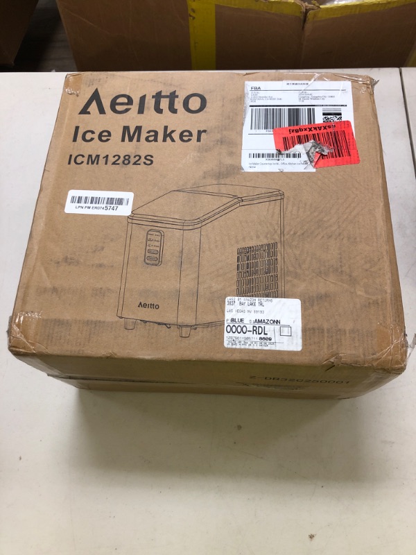 Photo 1 of Aeitto Ice Maker Countertop 26lbs/24H, Ice Machine 8 Ice Cubes Ready in 6 Mins, 2 Sizes of Bullet Ice Portable Ice Makers with Basket & Scoop, Auto Self-Cleaning for Home/Kitchen/Office Stainless