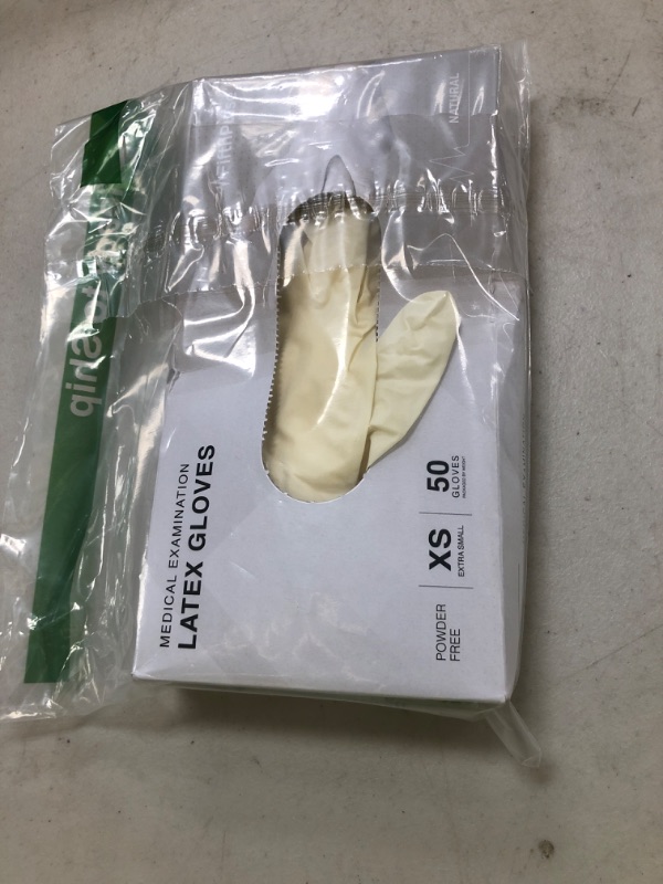 Photo 1 of FifthPulse Medical Examination Latex Gloves Small - 50 Count - Powder Free - Extra Thick 4.5 Mil - Natural Color - Non Sterile Disposable Gloves