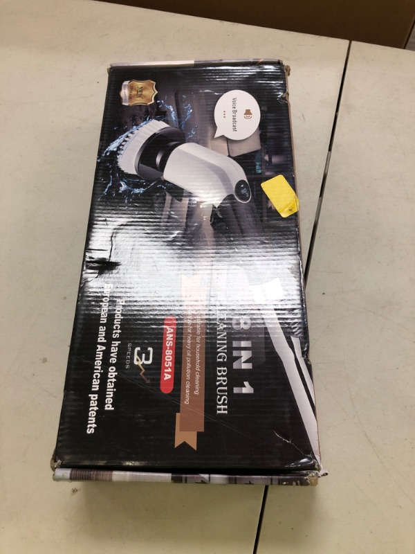 Photo 1 of Jorking Electric Spin Scrubber, Cordless Power Scrubber Up to 420RPM Powerful Cleaning, Shower Scrubber for Cleaning Bathtub, Tile and Floor with 8 Types of Replaceable Brush Heads, Voice Broadcast