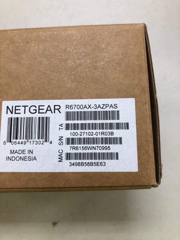 Photo 1 of NETGEAR 4-Stream WiFi 6 Router (R6700AX) – Security Features, AX1800 Wireless Speed (Up to 1.8 Gbps), Covers up to 1,500 sq. ft., 20 Devices – Free Expert Help