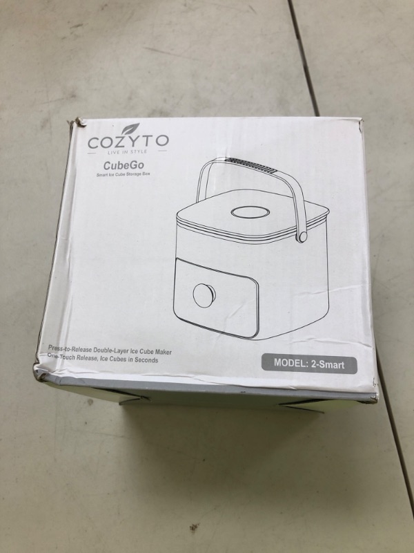 Photo 1 of COZYTO CubeGo Ice Cube Tray with Lid and Storage Bin – One-Press Release, 48 Mini Ice Cubes, BPA-Free, Odor-Proof, Includes Scoop – DIY Fruit Ice for Cocktails, Drinks & Smoothies (Cream White)