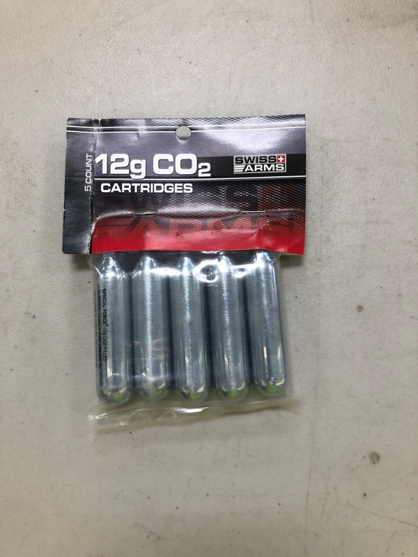Photo 1 of Swiss Arms 12gm CO2 Catridge (5-Pack) , Black, (CO25B)