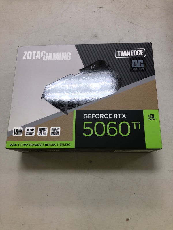 Photo 1 of ZOTAC Gaming GeForce RTX 5060 Ti 16GB Twin Edge OC DLSS 4 16GB GDDR7 128-bit 28 Gbps PCIE 5.0 Gaming Graphics Card, IceStorm 2.0 Cooling, SFF-Ready, ZT-B50620H-10M