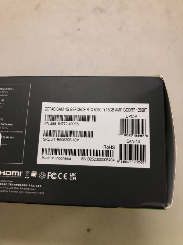 Photo 1 of ZOTAC Gaming GeForce RTX 5060 Ti 16GB AMP DLSS 4 16GB GDDR7 128-bit 28 Gbps PCIE 5.0 Gaming Graphics Card, IceStorm 2.0 Cooling, White LED Lighting, ZT-B50620F-10M