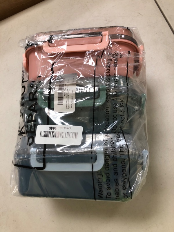 Photo 1 of Hushee 3 Pack 42 oz Bento Lunch Box First Day of School Back to School 2 Layers 3 Compartments Bento Plastic Box for Adults, Microwave Dishwasher and Freezer Safe Lunch Snack Containers and Cutlery
