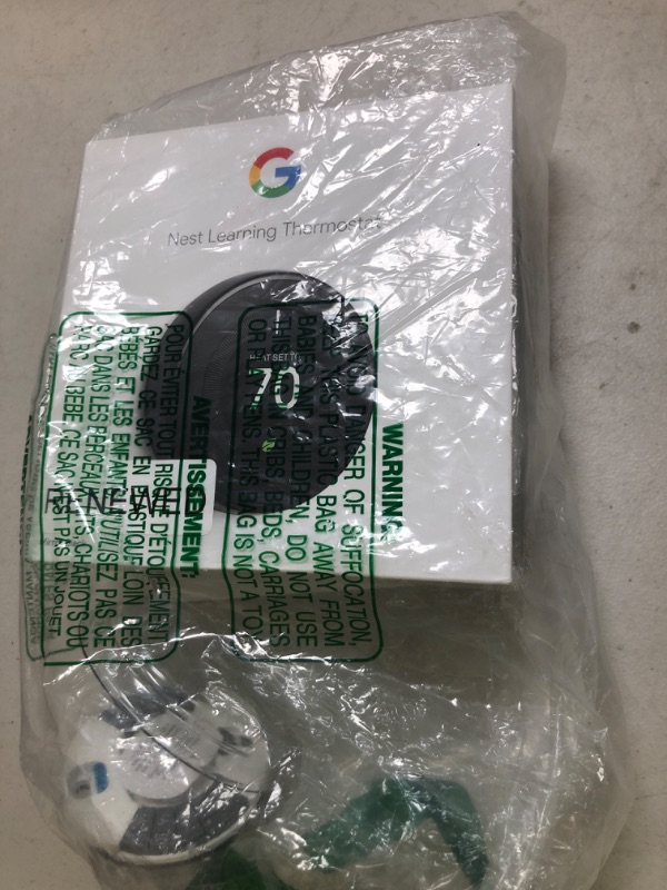 Photo 1 of Google Nest Learning Thermostat 3rd Generation, Works with Alexa - Mirror Black (Renewed)