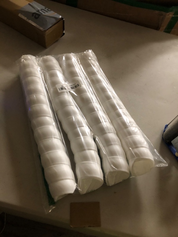 Photo 1 of 8 Pcs Tree Trunk Protector-2 Size Plastic Spiral Tree Guard Tree Trunk Protector Wrap Tree Bark Protector Tube Tree Wraps to Protect Bark Tree Saplings from Deer Cats Rodents Rabbit Mowers (White)