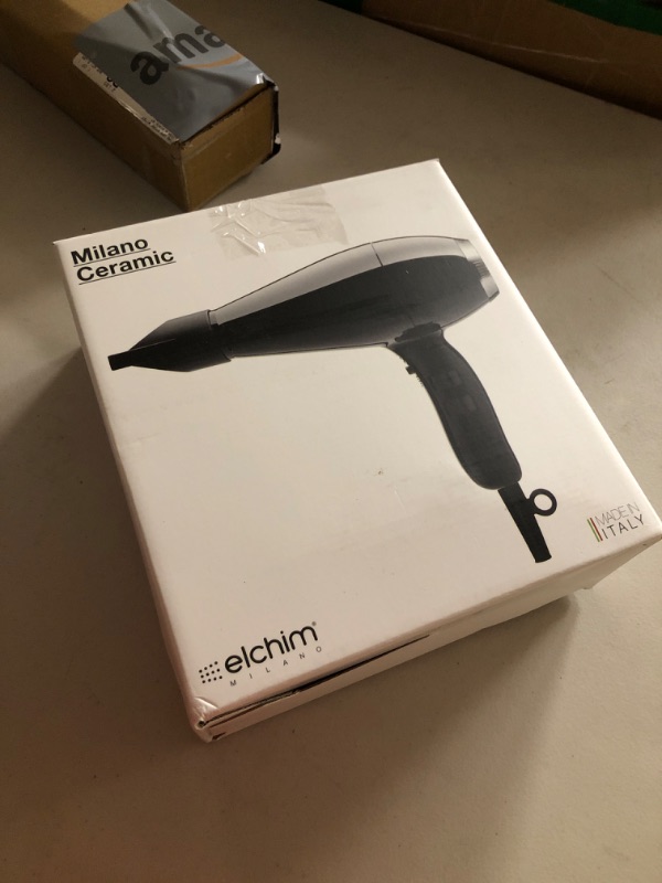 Photo 1 of Elchim Milano Ceramic Hair Dryer Ultra Slim & Lightweight Salon Professional Blow Dryer and Ergonomic Design, Concentrator Included, Fast Drying, Quiet, Black/Silver, 2000 Watt