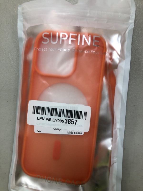Photo 1 of SUPFINE Magnetic for iPhone 16 Pro Case (Compatible with MagSafe) (Military Grade Drop Protection) Slim Translucent Matte Shockproof with Anti-Fingerprint Phone Case,Orange