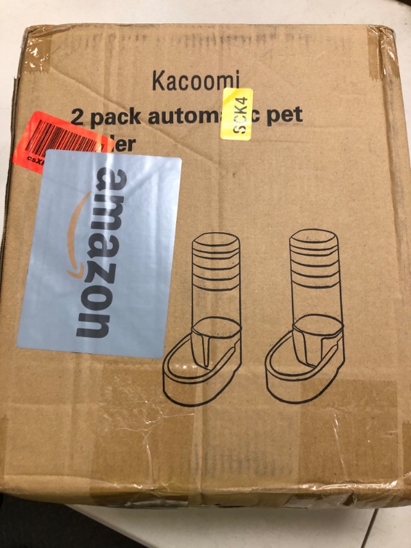 Photo 1 of Kacoomi Automatic Dog Cat Feeder and Water Dispenser Gravity Food Feeder and Waterer Set with Pet Food Bowl for Small Medium Dog Puppy Kitten, Large Capacity 1 Gallon x 2