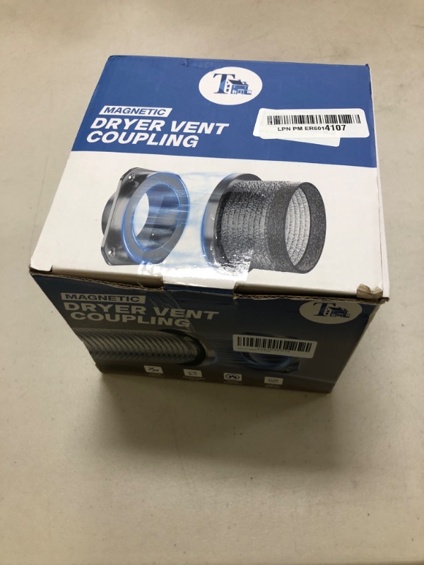Photo 1 of Magnetic Dryer Vent Coupling DV180 - Airtight Seal, Quick-Connect & Easy Clean, Strong Magnet Self-Alignment, Includes 4" Duct and two Clamps