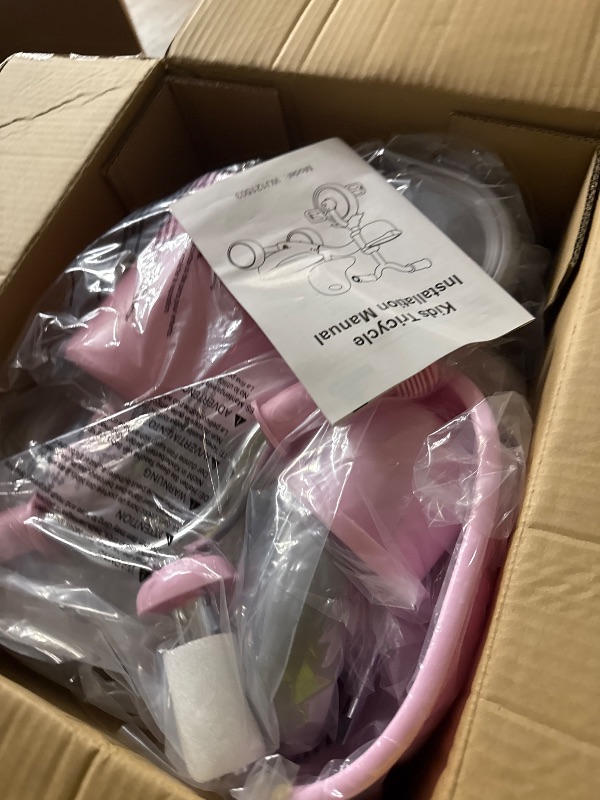 Photo 1 of Kkdi Toddler Tricycle for 1-3 3-4 Year Olds, 2 3 4 Year Old Girl Xmas Birthday Gifts, Pink Toddler Toys Baby Bike, Outdoor Toys for Ages 2-4, 3-Level Adjustable Seat, 3 Colorful Lighting Wheels