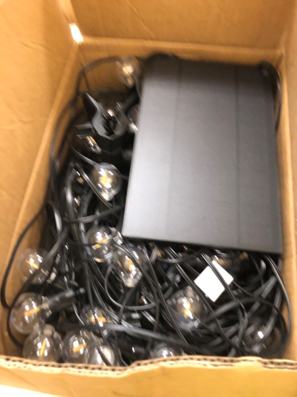 Photo 1 of Brightown 208FT Solar String Lights Outdoor with Remote and 102 LED Shatterproof Bulbs, Dimmable & Timable, 3 Light Modes, Solar Patio String Lights Outdoor for Cafe, Garden, Deck, Outside Wedding