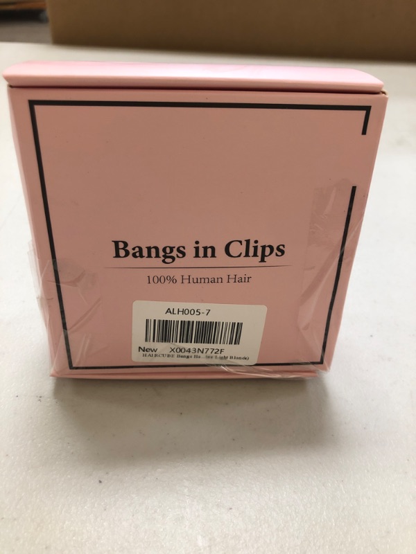 Photo 1 of HAIRCUBE Bangs Hair Clip in Bangs 100% Real Human Hair Bangs Clip in Hair Extensions Fake Bangs Air Bangs Hairpieces for woman with Temples 3 Secure Clips in Full Fringe (Ombre Light Blonde)