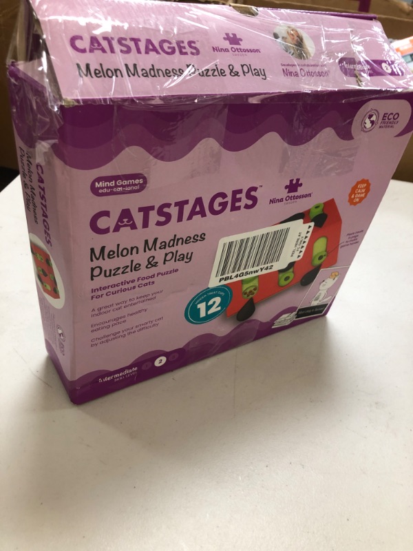 Photo 1 of Catstages by Nina Ottosson Melon Madness Puzzle & Play – Interactive Treat Puzzle Feeder for Cats, 12 Hidden Treat Compartments Slow Feeder, Durable & Easy-Clean, 10 Inches, Pink