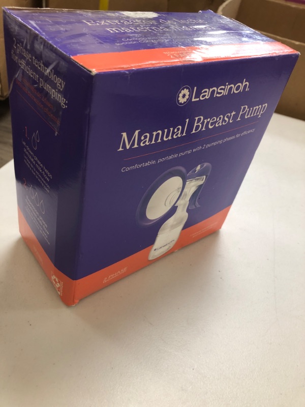Photo 1 of Lansinoh Manual Breast Pump, Hand Pump with Comfortable Flange, Includes 5oz Baby Bottle with Slow Flow Nipple, Breastfeeding Essentials