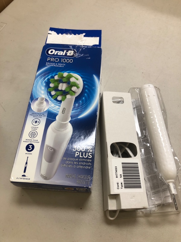 Photo 1 of Oral-B Pro 1000 Rechargeable Electric Toothbrush, White