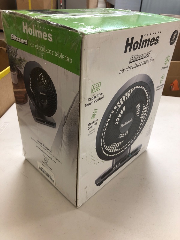 Photo 1 of HOLMES Blizzard 8" Air Circulator Digital Fan, 3 Speeds, 90° Adjustable Head Tilt, Capacitive Touch, Remote Control, Ideal for Home, Bedroom, Kitchen or Office, Black