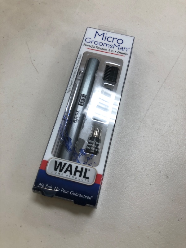 Photo 1 of Wahl Micro Groomsman Battery Personal Trimmer for Hygienic Grooming with Rinseable, Interchangeable Heads for Eyebrows, Neckline, Nose, Ears, & Other Detailing - 05640-600
