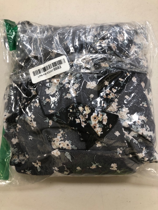 Photo 1 of Size 2XL---Floerns Women's Plus Size Floral Square Neck Flounce Short Sleeve A Line Maxi Dress Black 2XL