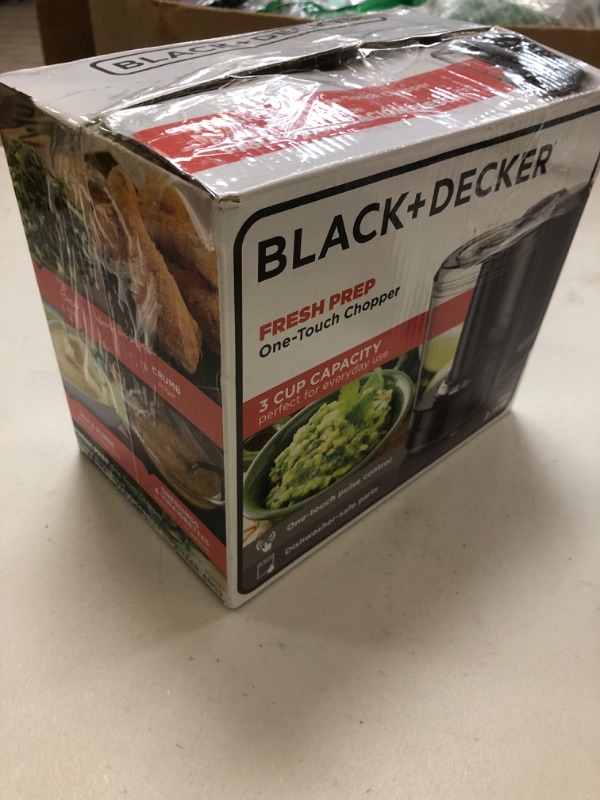 Photo 1 of BLACK+DECKER 3-Cup Electric Food Chopper, HC300B, One Touch Pulse, 175W Motor, Stay-Sharp Blade, Dishwasher Safe