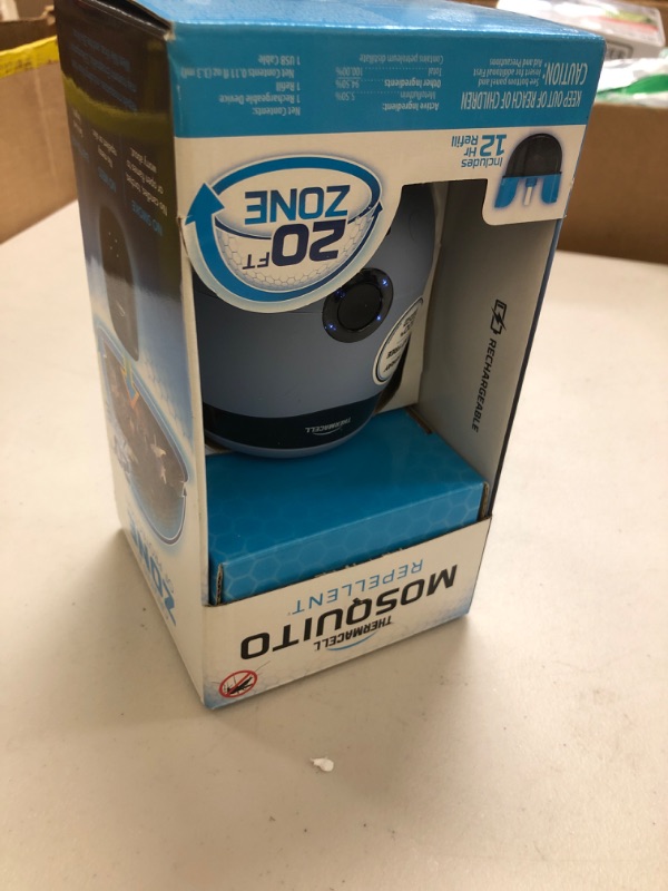 Photo 1 of Thermacell E55 E-Series Rechargeable Mosquito Repeller with 20' Mosquito Protection Zone; Blue; Includes 12-Hr Repellent Refill; Bug Spray Alternative; Scent Free; No Candle or Flame