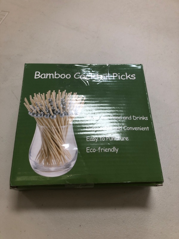 Photo 1 of 200 Pcs Cocktail Picks, 4.7 Inch Toothpicks for Appetizers, Bamboo Cocktail Sticks Skewers for Drinks, Desserts, Charcuterie, Wedding Party Fancy Toothpicks, Silver Pearl Mini Food Picks Decorative