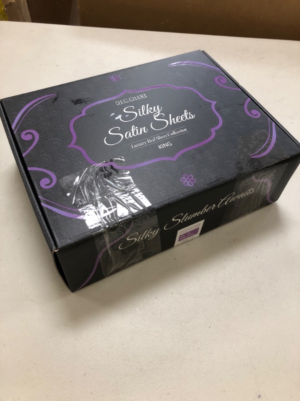 Photo 1 of DECOLURE Satin Bed Sheets - 4 Piece Luxury Silky King Size Bedding Set - Softer Than Silk, Wrinkle-Free with 15” Deep Pocket Fitted Sheet, Perfect for Hair & Skin, Gifts for Women (Lavender)
