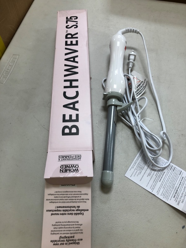 Photo 1 of The Beachwaver Co. Beachwaver S.75 Rotating Curling Iron - White | Automatic 0.75 Inch Ceramic Curling Iron | Auto-Shut Off, Home Button, Travel-Friendly, Dual Voltage | S-Series (DV1139)