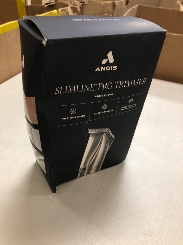 Photo 1 of Andis 32810 Slimline Pro Cord/Cordless Beard Trimmer, Lithium Ion T-Blade Trimmer, Close Cutting T-Blade Zero Gapped, Chrome