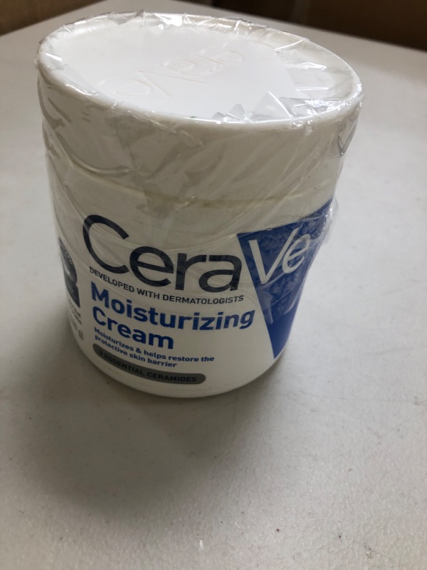 Photo 1 of CeraVe Moisturizing Cream, Body and Face Moisturizer for Dry Skin, Body Cream with Hyaluronic Acid and Ceramides, Daily Moisturizer, Oil-Free, Fragrance Free, Non-Comedogenic, 19 Ounce