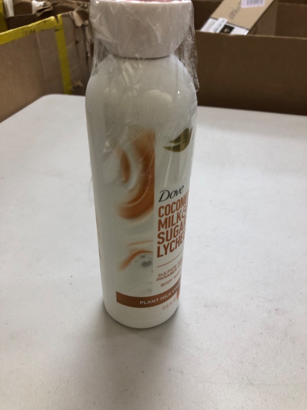 Photo 1 of Dove Plant Milk Cleansing Body Wash Coconut & Lychee for Moisturized Skin Gentle Cleanser, No Sulfate Cleansers or Parabens, 98% Biodegradable 17.5 fl oz