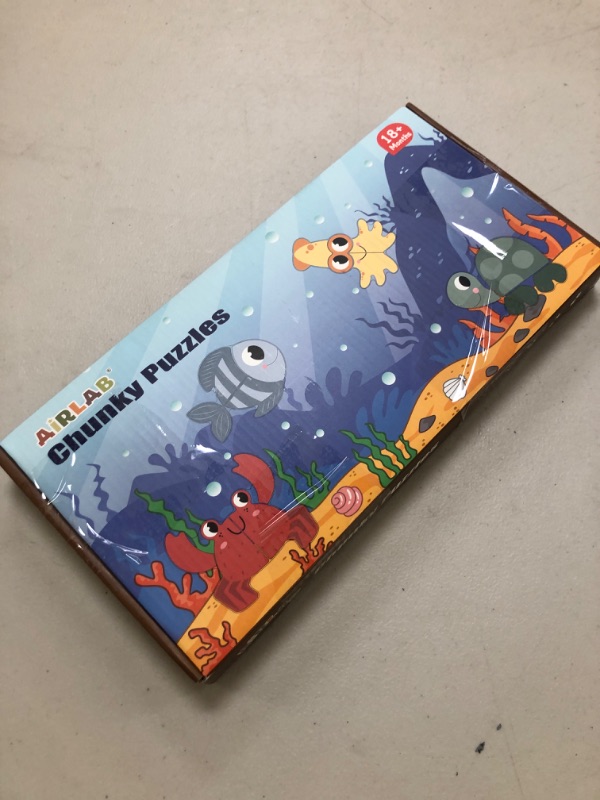 Photo 1 of Wooden Puzzles for Toddlers Ocean Animals Montessori Toys Year Old Baby Girl Boy Gifts Educational Learning Bright Color Chunky Shape Puzzle Pack of 4