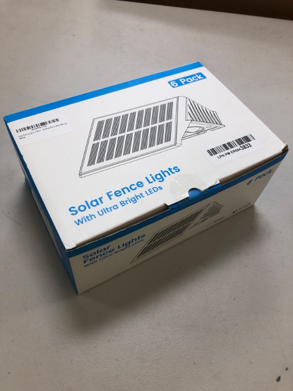 Photo 1 of Fence Lights Solar Powered, 6-Pack Solar Fence Lights Up/Down Flexible Buttons, IP67 Waterproof for Outdoor, 100LM Bright, Auto Dusk to Dawn for Wall/Stairs/Yard/Railing/Deck/Pathway (White & RGB)
