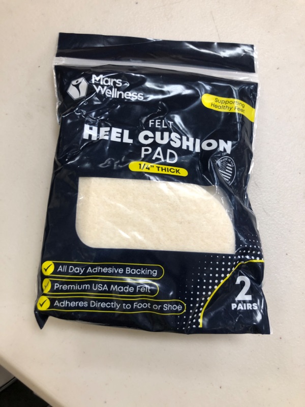 Photo 1 of Felt Heel Cushion Pad 1/4" with Adhesive for Pain Relief - 2 Pairs