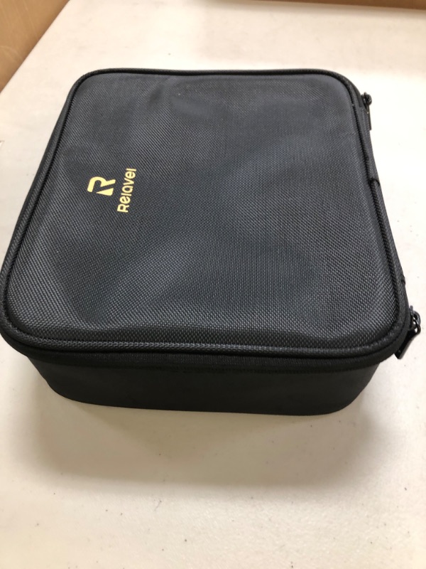 Photo 1 of Relavel Travel Makeup Train Case Makeup Cosmetic Case Organizer Portable Artist Storage Bag with Adjustable Dividers for Cosmetics Makeup Brushes Toiletry Jewelry Digital Accessories Black