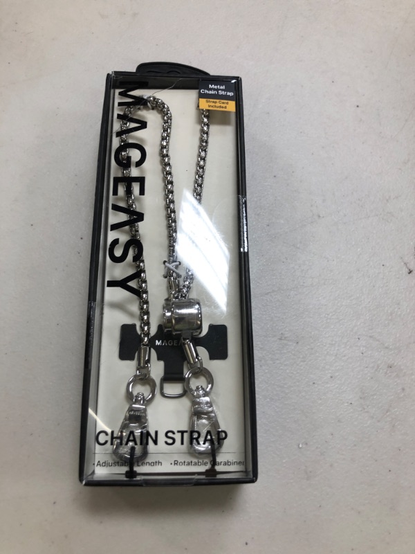Photo 1 of MAGEASY Crossbody Phone Chain Strap - Universal Metal Crossbody Phone Lanyard With Adjustable Length, Chic Cell Phone Necklace Crossbody Strap for iPhone & Android Phones - Silver Metal