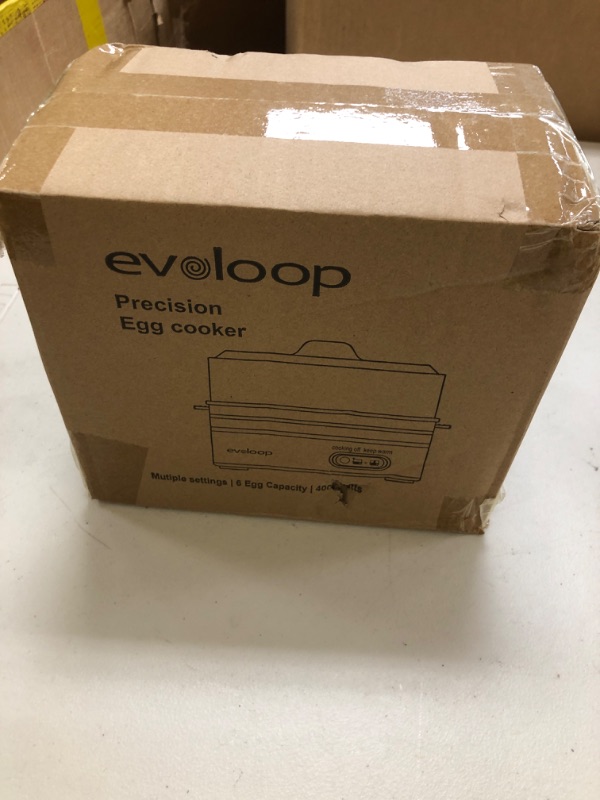 Photo 1 of Evoloop Rapid Egg Cooker Electric 6 Eggs Capacity, Soft, Medium, Hard Boiled, Poacher, Omelet Maker Egg Poacher With Auto Shut-Off, BPA Free