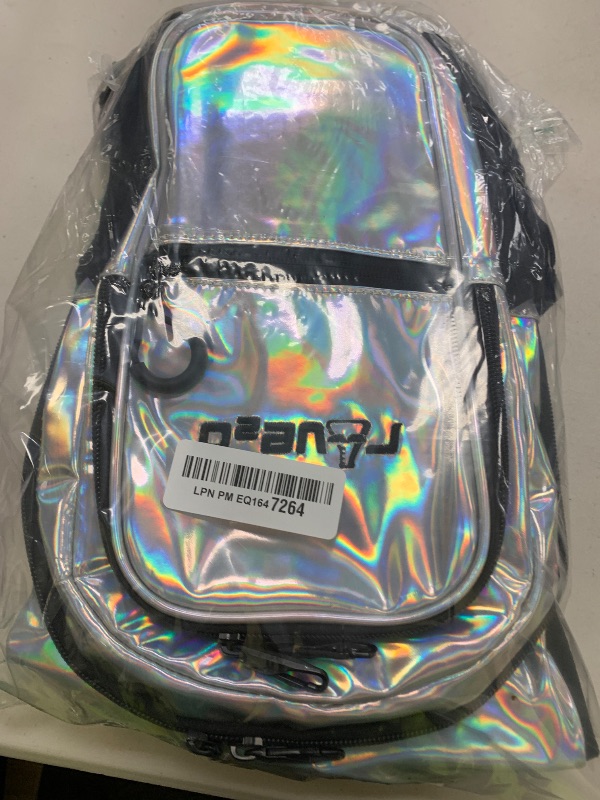 Photo 1 of Rave2o Rave Hydration Backpack – Anti-Theft Festival Hydration Pack with 1.5L Leakproof TPU Bladder Slim Insulated Water Pack Secret Pockets & Breathable – Raves Music Festivals - Holographic Silver