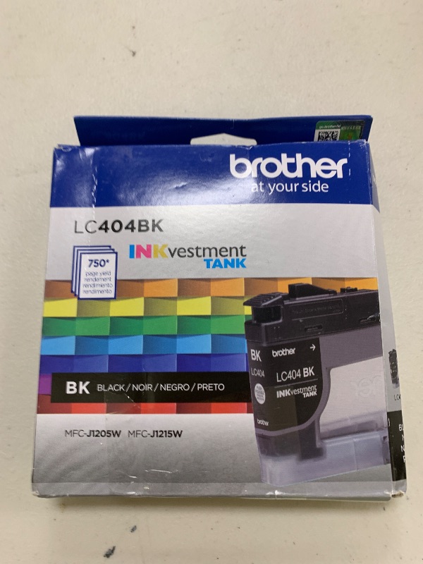 Photo 1 of Brother Genuine LC404BKYield Black INKvestment Tank Ink Cartridge Page Yield -750