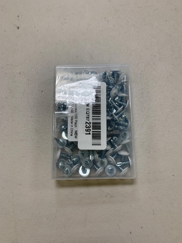 Photo 1 of #8 x 1/2" (100 PCS) White Head Fast Self Tapping Screws, Modified Truss Head Self Drilling Screw, Phillips Drive Sheet Metal Screws, Full Thread, Screwdriver Bit Included