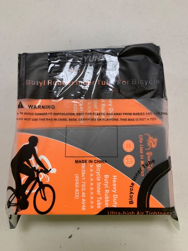 Photo 1 of YUNSCM 29" Bike Tubes 29x1.75/2.4 28x1.75/2.4 (45/62-622) Heavy Duty Bike Tubes AV48mm Schrader Valve Compatible with 28/29x1.75/1.95/2.0/2.1/2.125/2.25/2.3/2.40 Bike Bicycle Tire Tubes-2 PCS